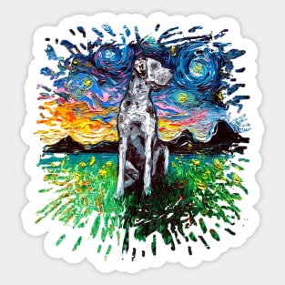 Merle Great Dane Night (splash version) Sticker